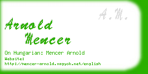 arnold mencer business card